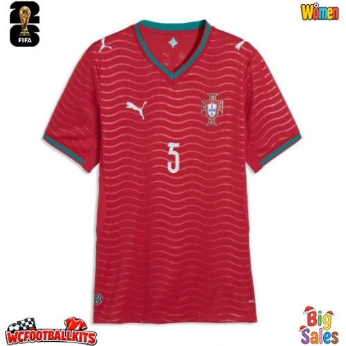 Portugal Diogo Dalot #5 Replica Home Stadium Shirt for Women World Cup 2026 Short Sleeve